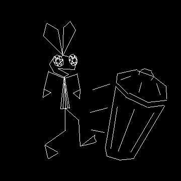 vibri kicking a trash can