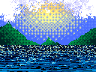 the beautiful sea with a blooming sun